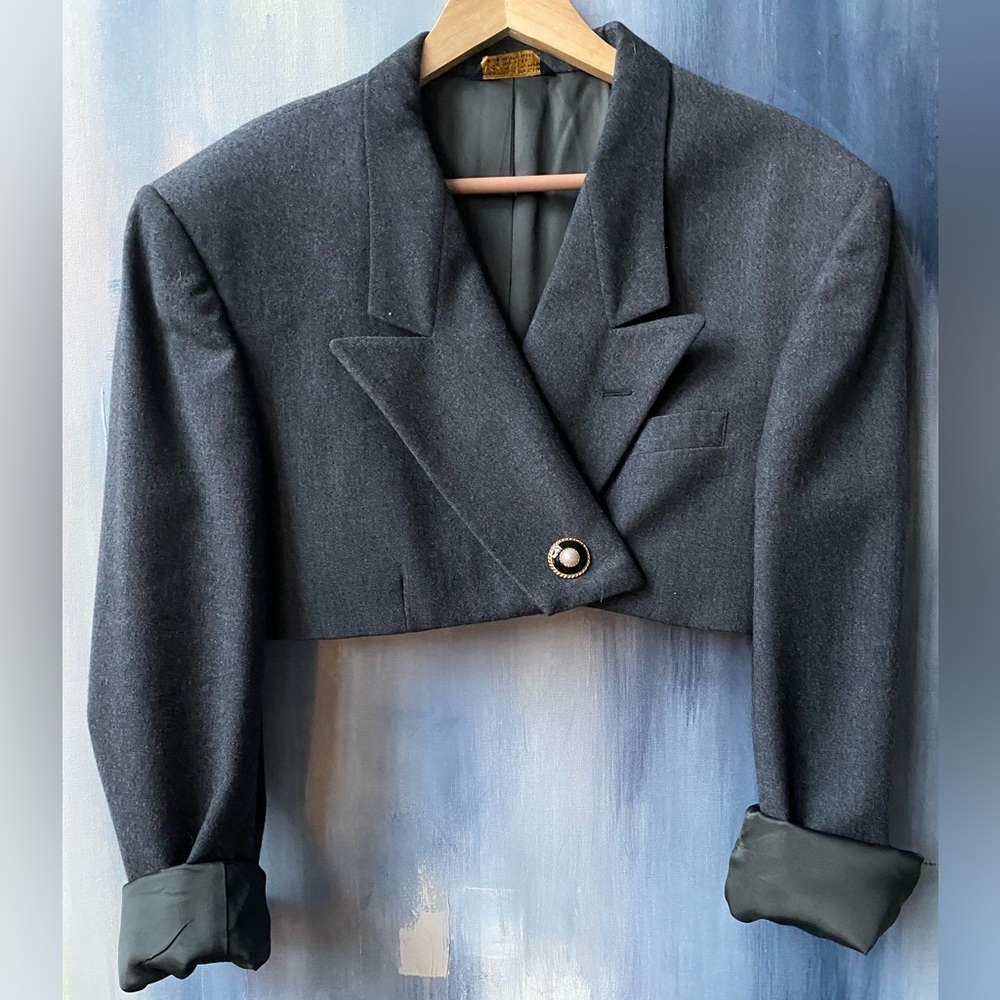 Vintage Upcycled Cropped Blazer LilyLilyL X Ninoi Cerruti - Picture 8 of 11